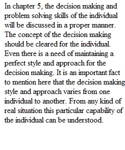 Decision Making and Problem Solving Skills